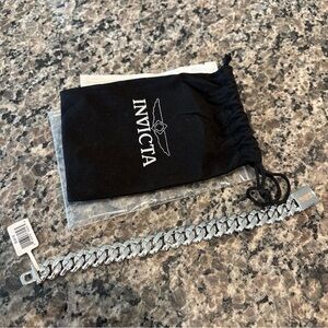 Invicta Elements Men's Ultra Iced Out Cuban
Chain Bracelet, Silver